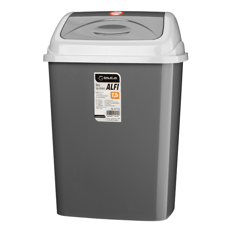 Kosz uchylny ALFI 7,5l 24210 szary Kosz uchylny ALFI 7,5l 24210 szary