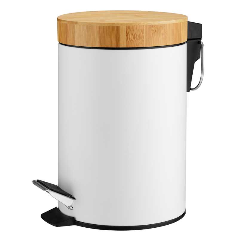 Kosz łazienkowy na śmieci okrągły BLACK/WHITE 3l 21705 biały Kosz łazienkowy na śmieci okrągły BLACK/WHITE 3l 21705 biały