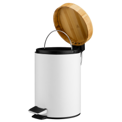 Kosz łazienkowy na śmieci okrągły BLACK/WHITE 3l 21705 biały Kosz łazienkowy na śmieci okrągły BLACK/WHITE 3l 21705 biały