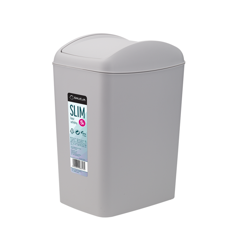 Kosz uchylny SLIM 5l 28315 szary Kosz uchylny SLIM 5l 28315 szary
