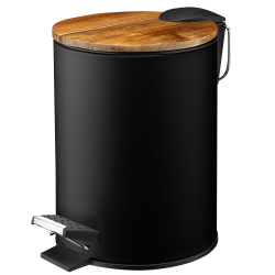 Kosz łazienkowy na śmieci okrągły AKAMO 3l 24482  czarny