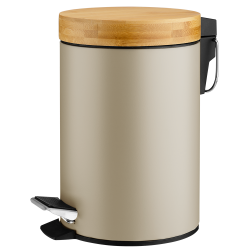 Kosz łazienkowy na śmieci okrągły BLACK/WHITE 3l 21705  beżowy